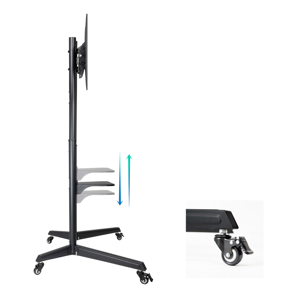 Suporte TV Tooq FS1170M-B suelo ruedas Ramsés 37"-70" - imagem 9