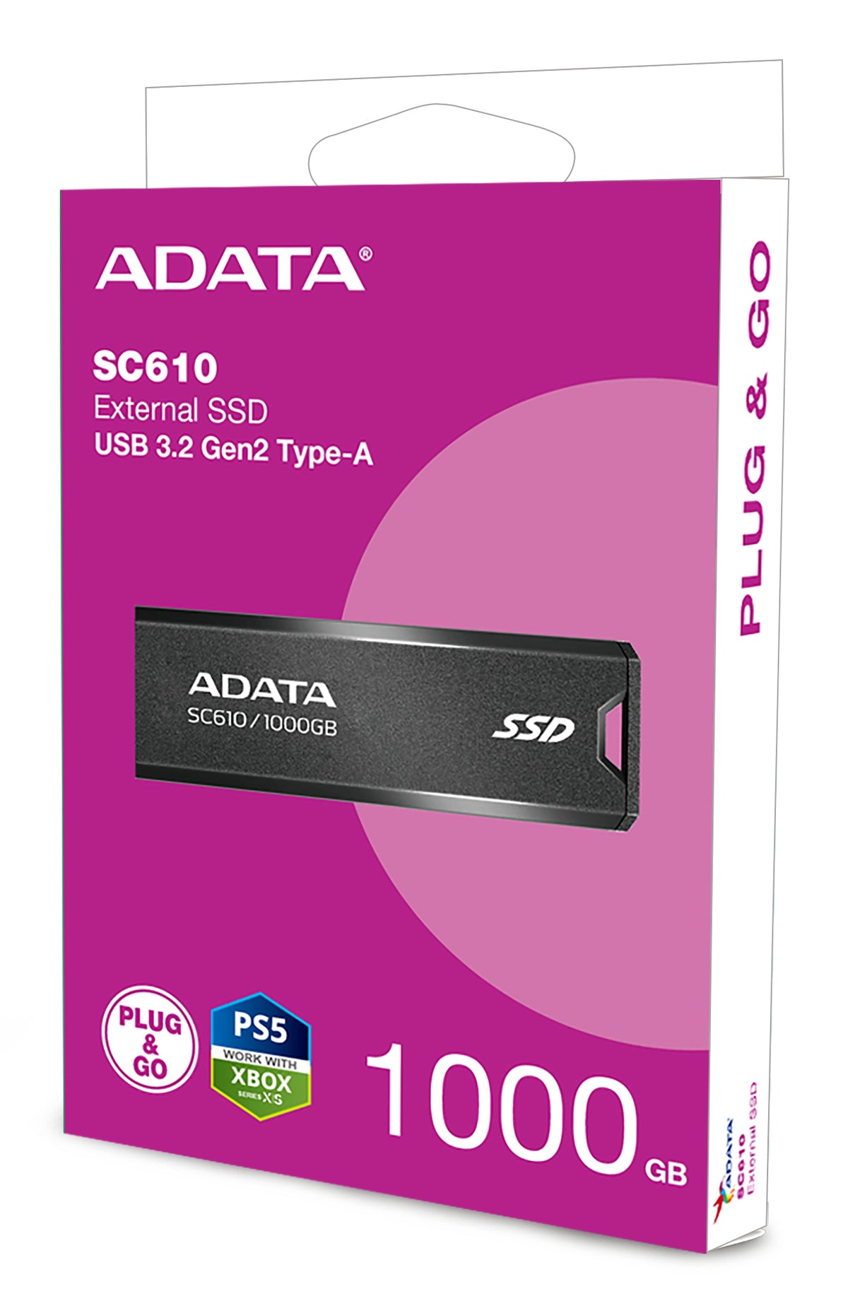 Disco SSD ADATA SC610 Externo 1TB USB 3.2 Gen2 Preto - imagem 12