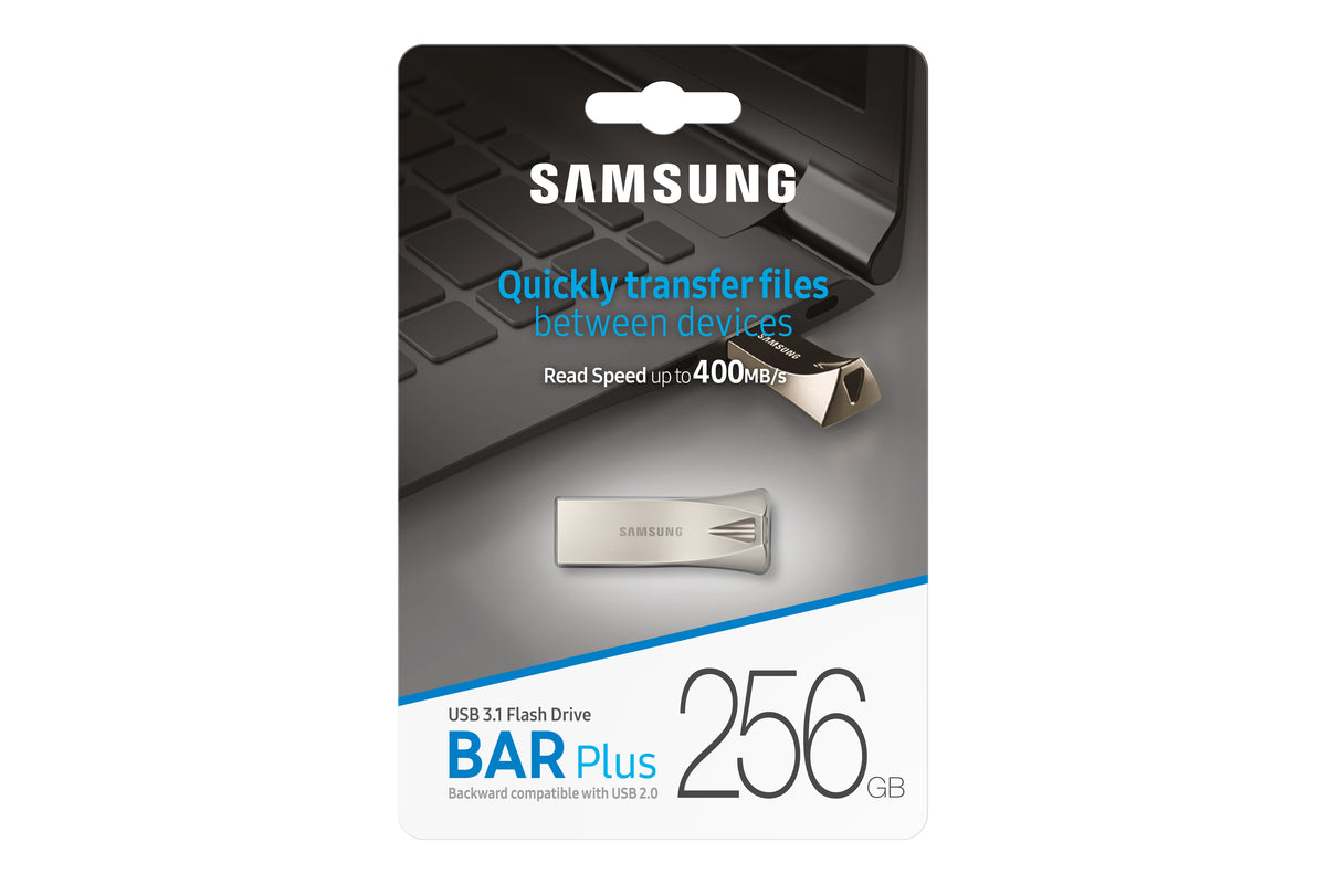 Pen USB Samsung Bar Plus 256GB USB 3.1 Champaign prateado - imagem 17
