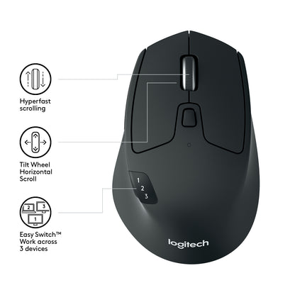 Rato Logitech M720 Triathlon / 910-004791 preto - imagem 12