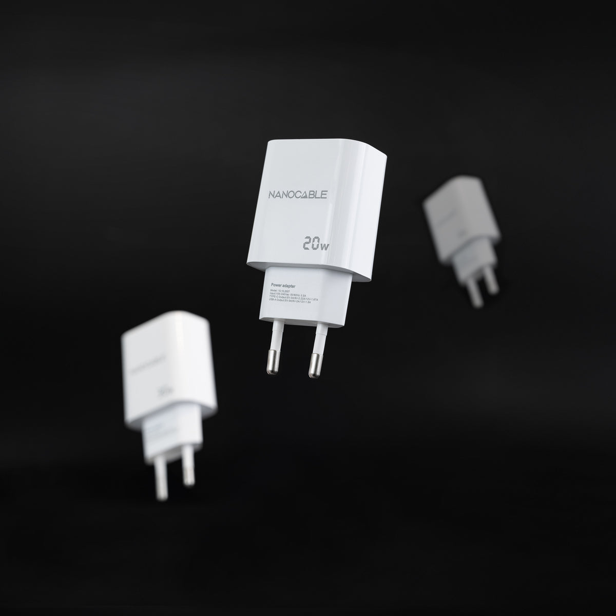 Carregador Nanocable USB-C/PD+USB-A/QC 20W Branco - imagem 4