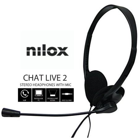Nilox auscultadores NXCM0000004 Doble Jack Preto