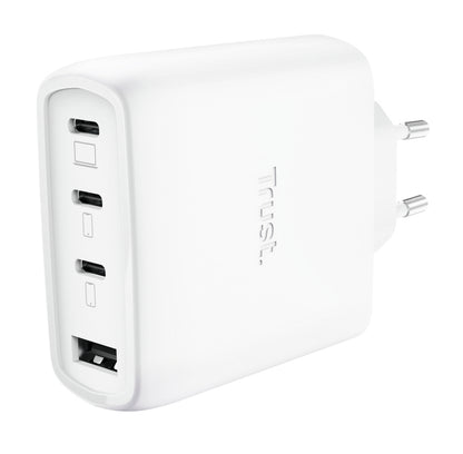 carregador de Pared GaN Trust Maxo 65W 26068/ 3xUSB Tipo-C/ 1xUSB/ Inclui cabo USB Tipo-C/ 65W
