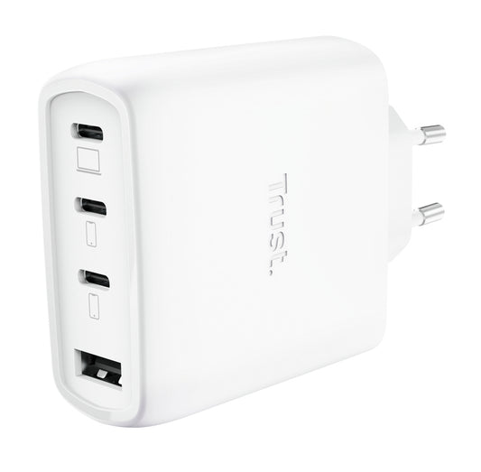 carregador de Pared GaN Trust Maxo 65W 26068/ 3xUSB Tipo-C/ 1xUSB/ Inclui cabo USB Tipo-C/ 65W