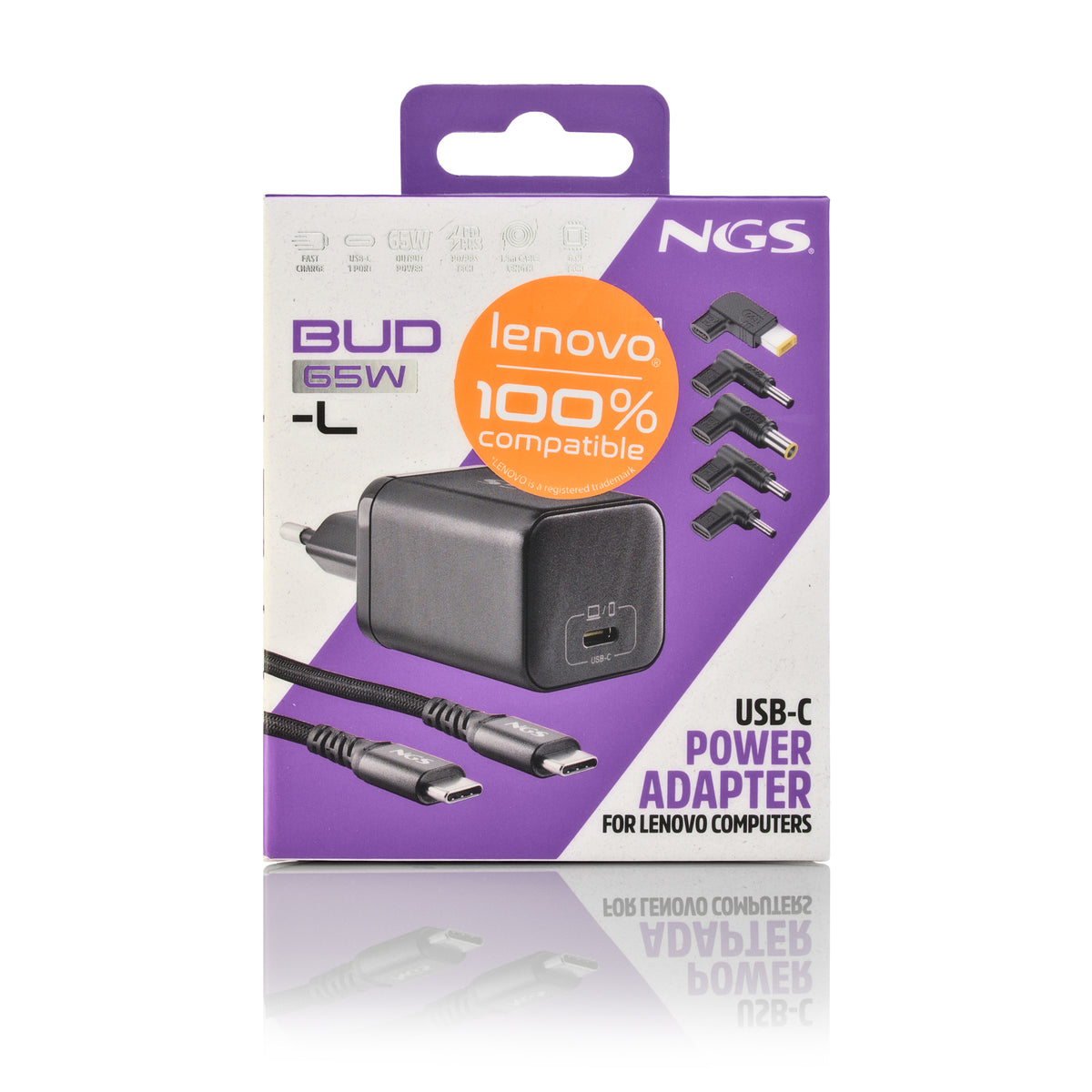 Carregador para Portátil NGS PACK CARGA USBC 65W+CABL 1,5M+5 CLAVIJ LENOVO - imagem 17
