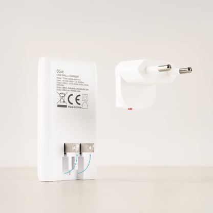 Carregador de Parede Tooq GAN USB-C/PD + USB-A/QC 65W - imagem 8