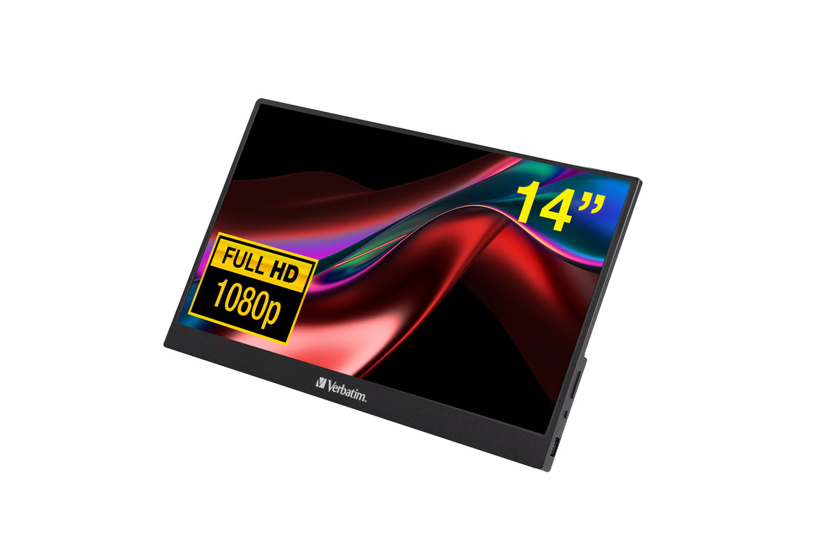 VERBATIM PM-14"/ Full HD/ Multimédia/ Preto de Monitor de Portátil