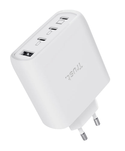 carregador de Pared GaN Trust Maxo 65W 26068/ 3xUSB Tipo-C/ 1xUSB/ Inclui cabo USB Tipo-C/ 65W