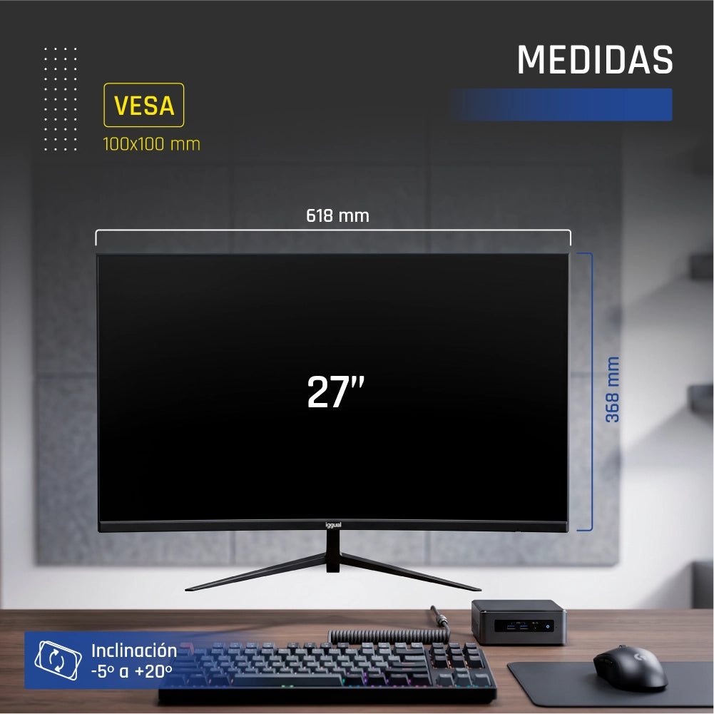 Monitor iggual 27" IPS 1ms FHD 120Hz VGA HDMI MM - imagem 194