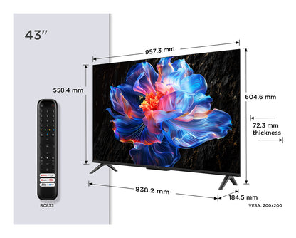 Televisão TCL 43P6K TV 43" 4K GOOGLETV