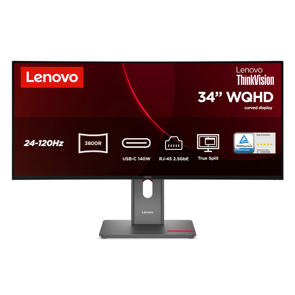 Monitor Lenovo P34WD-40 / 64ADGAT1EU preto