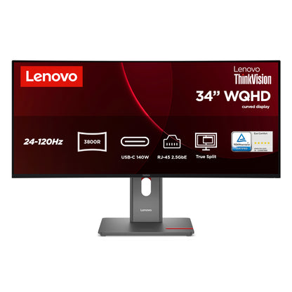 Monitor Lenovo P34WD-40 / 64ADGAT1EU preto