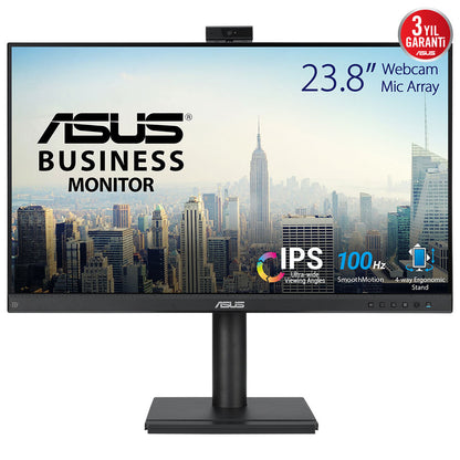 Monitor Profissional Asus BE249QFK 24"/ Full HD / Webcam / Multimédia / Ajustável em altura/altura