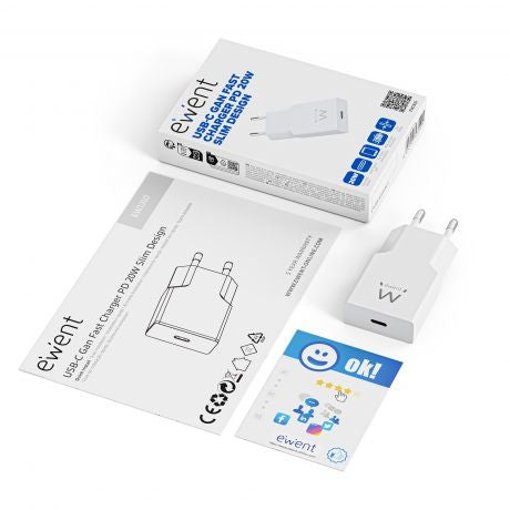 Carregador Ewent EW1310 rápido USB-C 20W Tec.Ganfast - imagem 4