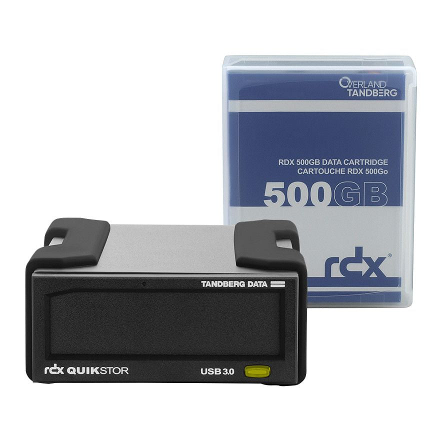 Tandberg RDX External Drive Kit 500GB Cartridge + QuikStor USB3+ 8863-RDX - Tandberg Data