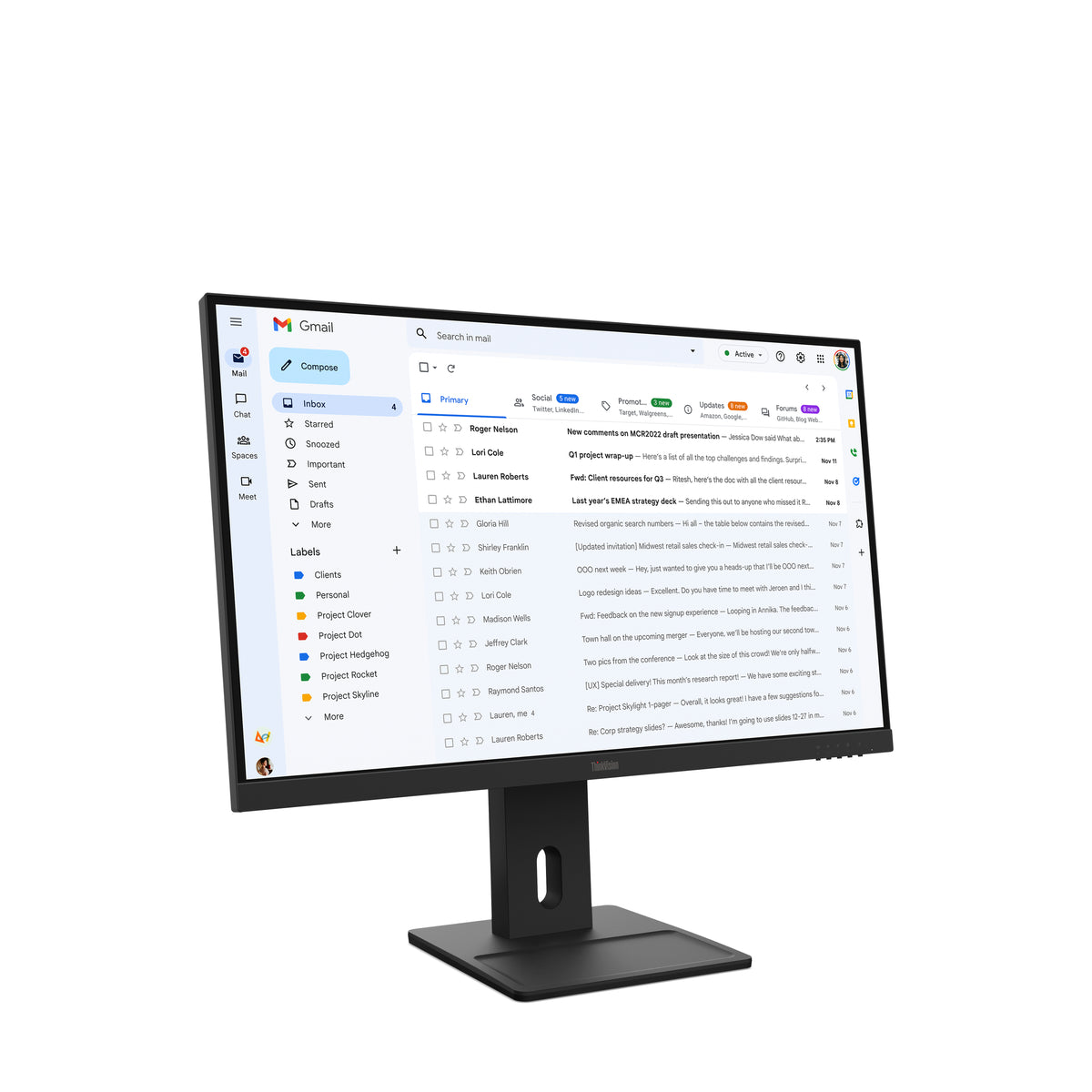 Monitor Lenovo ThinkVision E27-40 / 64BCMAT4EU preto - imagem 2