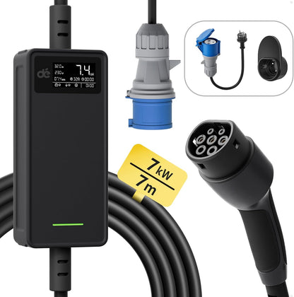 Carregador de carro elétrico 7,4 kW [7 m, 6-32 A]  32 A