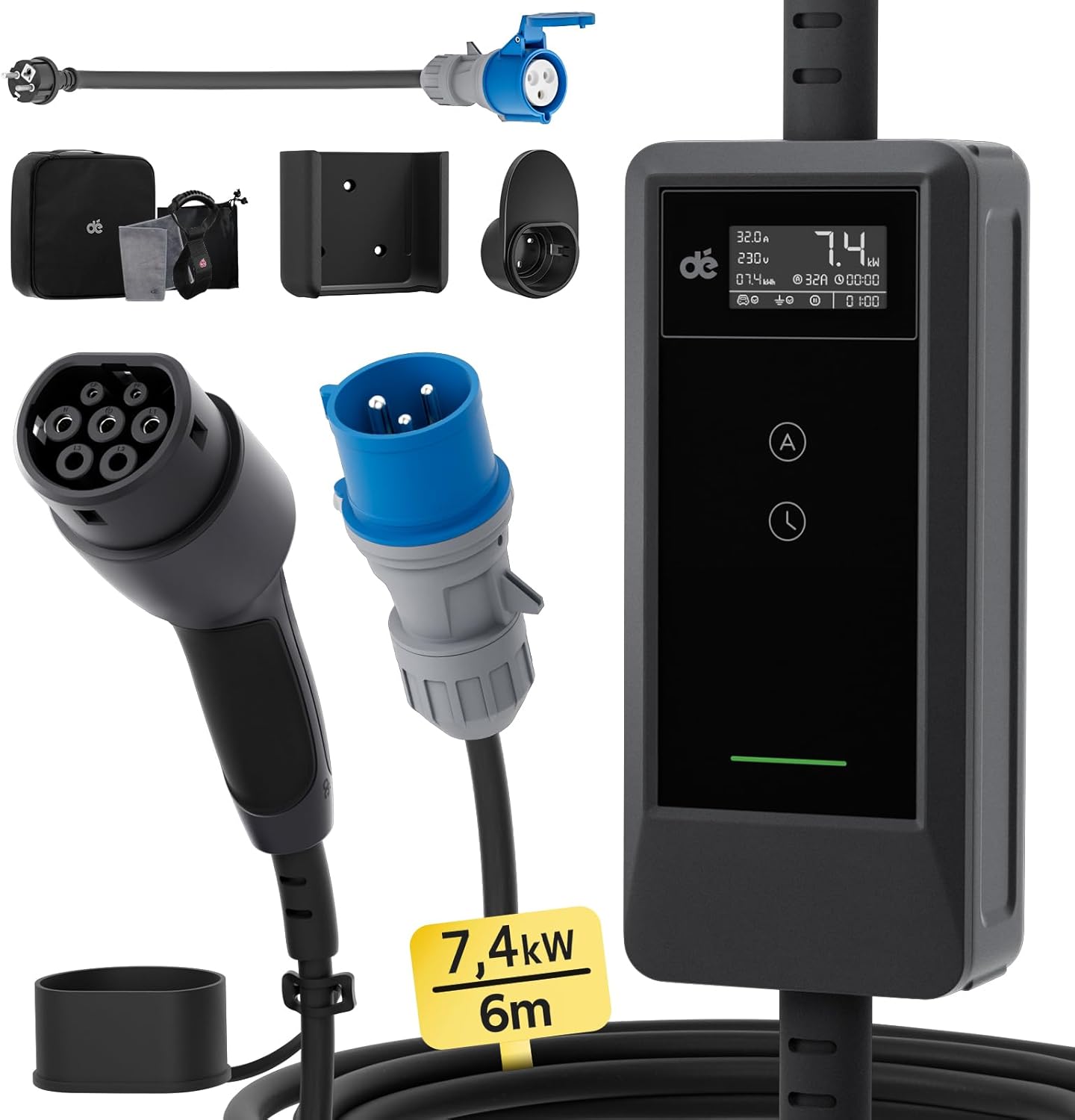 Carregador de carro elétrico 7,4 kW [6m, 6-32 A]  32 A