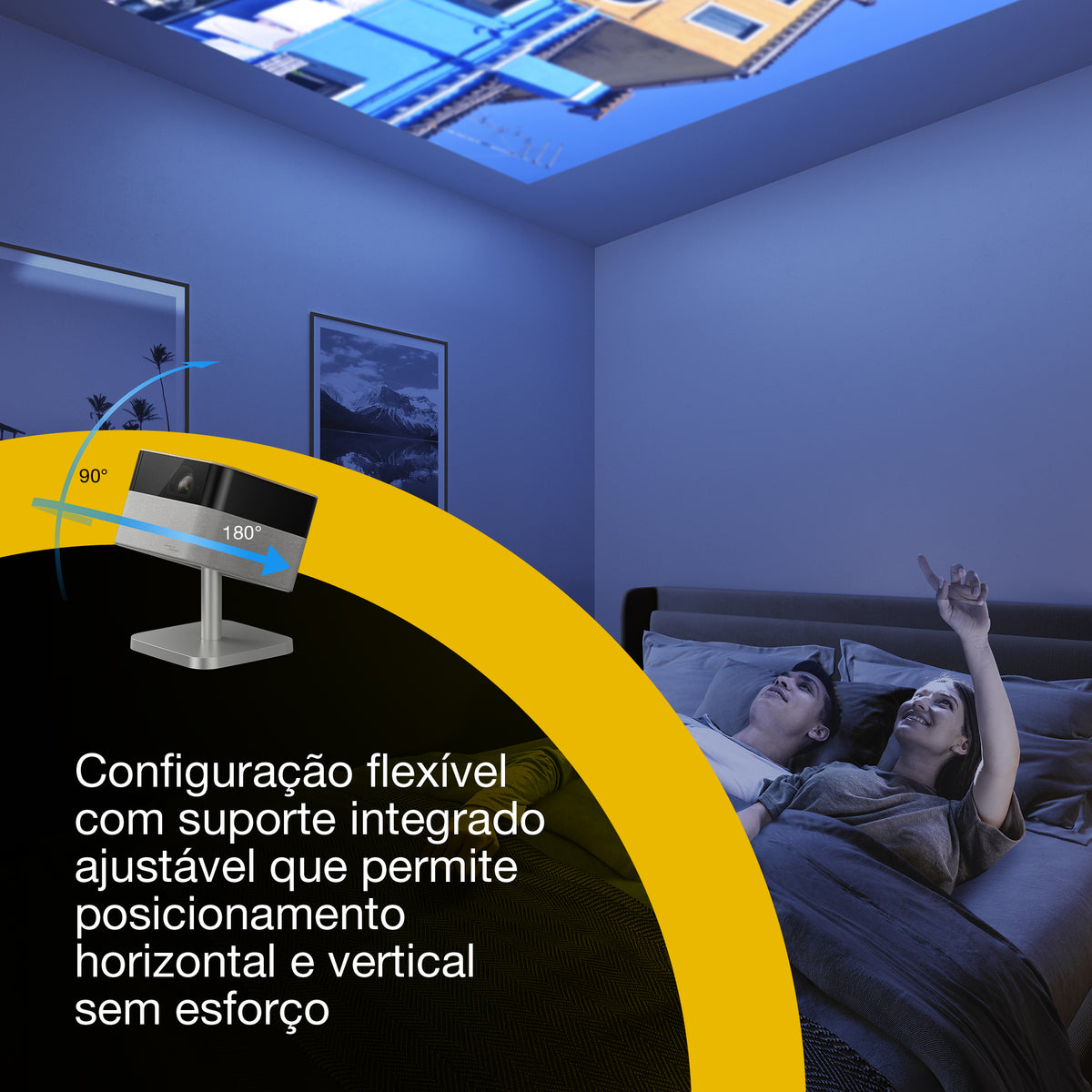 Projetor Epson Lifestudio Flex EF-72 / V11HB76640 preto, oak, prateado - imagem 5