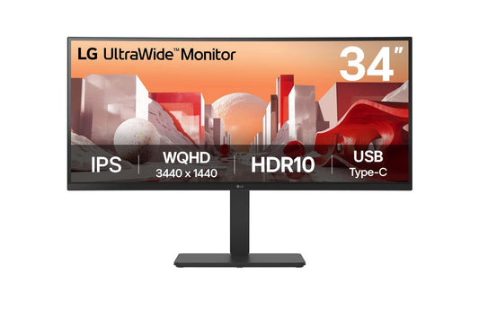 LG LED monitor UltraWide 34BA75QE-B - 86.4 cm (34") - 3440 x 1440 WQHD 34" WQHD IPS display Vivid color at wide angles LG WQHD (3440x1440) monitor with IPS technology delivers a clear and consistent color. It can provide vivid color reproduction and 
