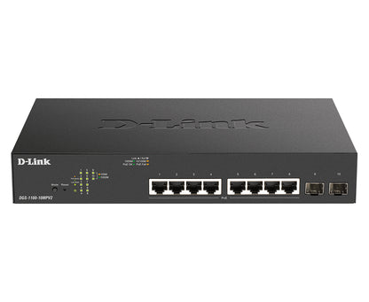Switch de Rede D-Link DGS-1100-10MPV2/E 8xGb PoE+ 2xSFP