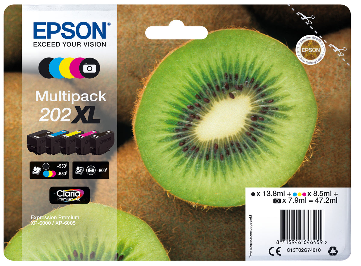 Epson Ink 202XL / C13T02G74010 BK,PBK,C,M,e XL - imagem 10