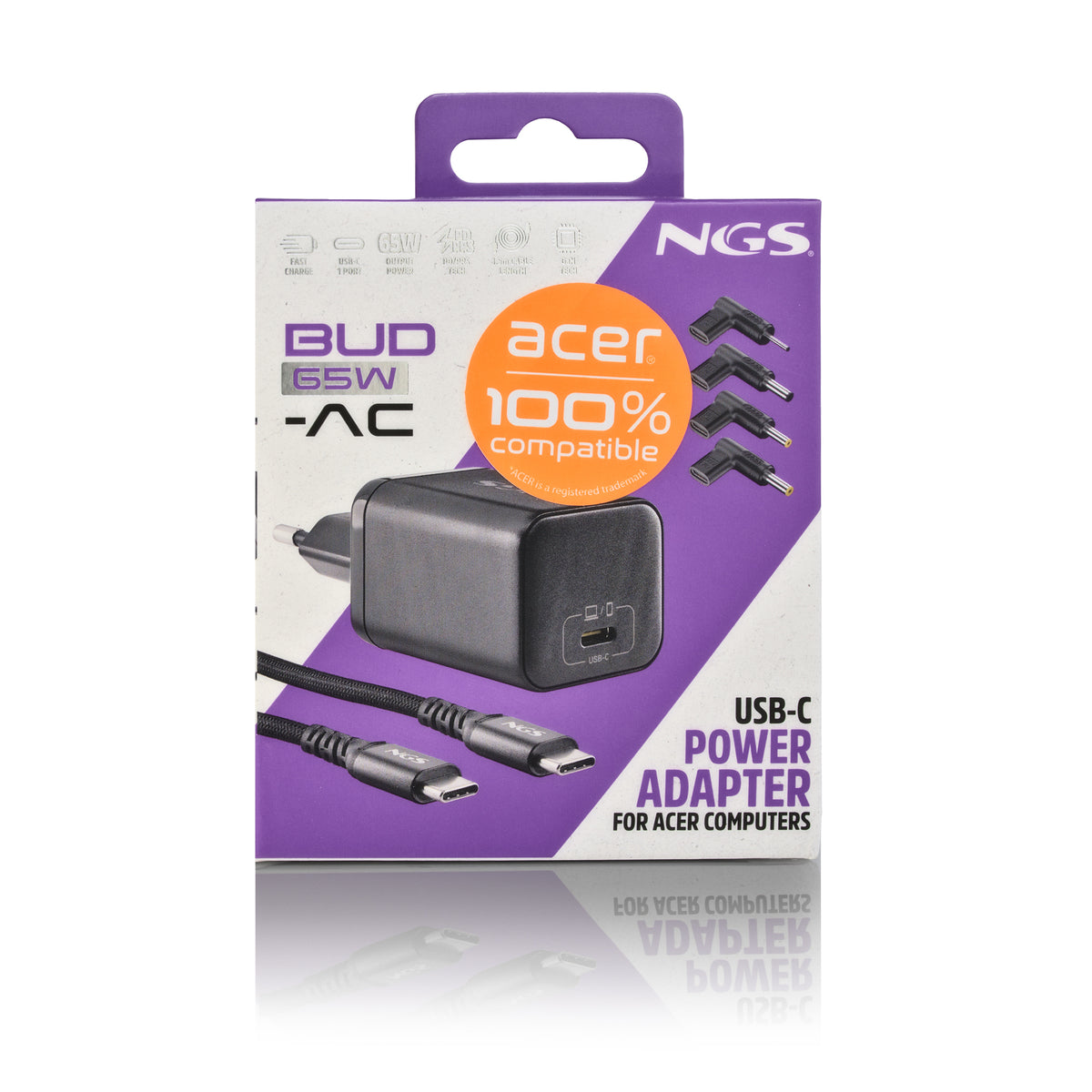 Carregador para Portátil NGS PACK CARGA USBC 65W+CABL 1,5M+5 CLAVIJ ACER - imagem 15
