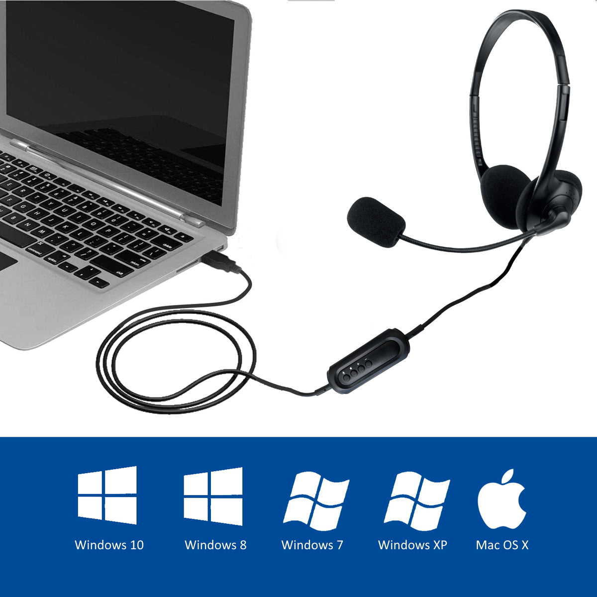 Auscultadores Ewent EW3568 Auricular USB+micrófono cable 2,1m - imagem 5