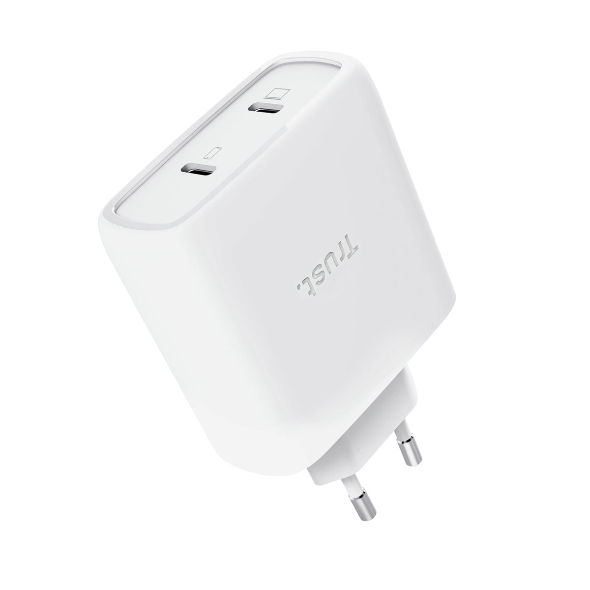 carregador de Pared GaN Trust Maxo 65W 25526/ 2xUSB Tipo-C/ Inclui cabo USB Tipo-C/ 65W