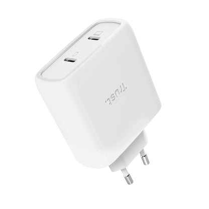 carregador de Pared GaN Trust Maxo 65W 25526/ 2xUSB Tipo-C/ Inclui cabo USB Tipo-C/ 65W