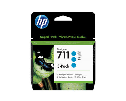 HP Ink 711 / CZ134A Cyan 3-Pack