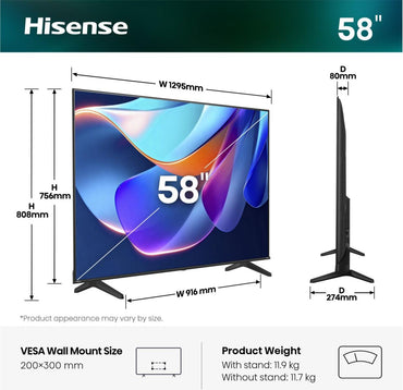 Televisão Hisense 58A6S - Hisense