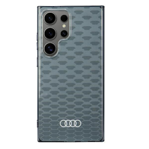 Capa rígida Audi com MagSafe e padrão costura IML para S24 Ultra S928, cinza