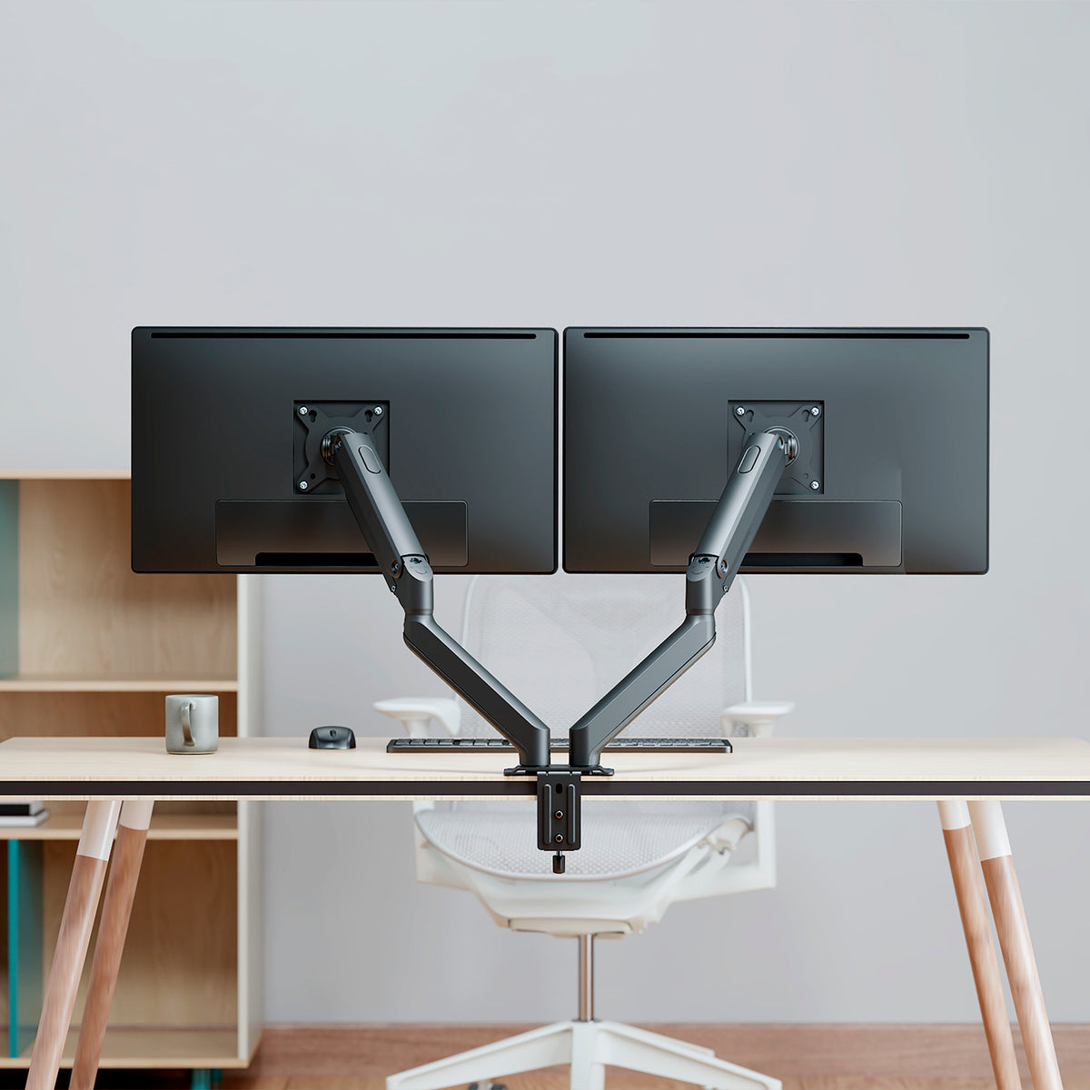 Suporte de mesa com contrapeso para 2 monitores Aisens DT32TSR-451/ giratório/ inclinável/ 9kg