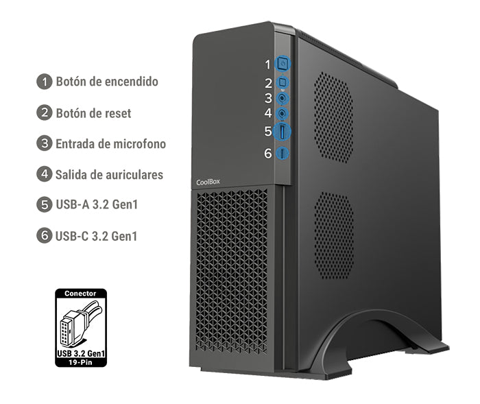 Caixa de Computador COOLBOX CAJA MATX T313 SLIM FTE.500GR-S 500W USB-C - imagem 14