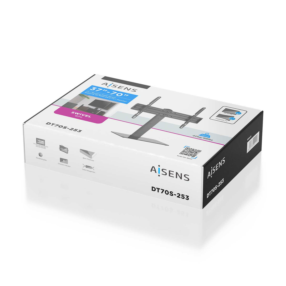 Aisens DT70S-253 Suporte de Mesa Rotativo para Monitor de TV de 37-70"