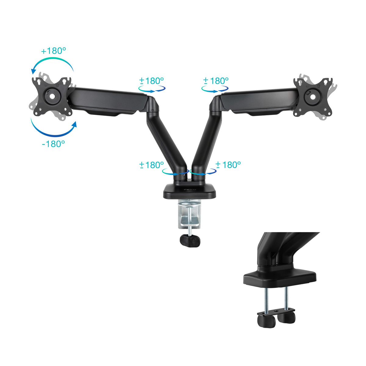 Suporte de Monitor Tooq DB5132TNR-B mesa 2 brazos 17"-32" - imagem 7