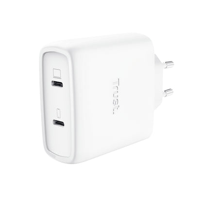 carregador de Pared GaN Trust Maxo 65W 25526/ 2xUSB Tipo-C/ Inclui cabo USB Tipo-C/ 65W