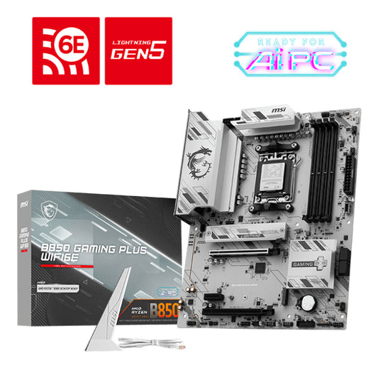 MSI Placa Base B850 de jogos PLUS WIFI6E DDR5 ATX AM