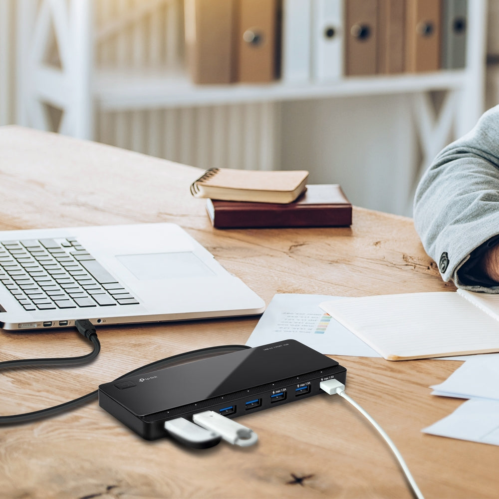 Hub USB 3.0 TP-Link UH700/ 7xUSB/ 1xMicroUSB DC/ preto