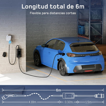 Carregador de carro elétrico 7,4 kW [6m, 6-32 A]  32 A