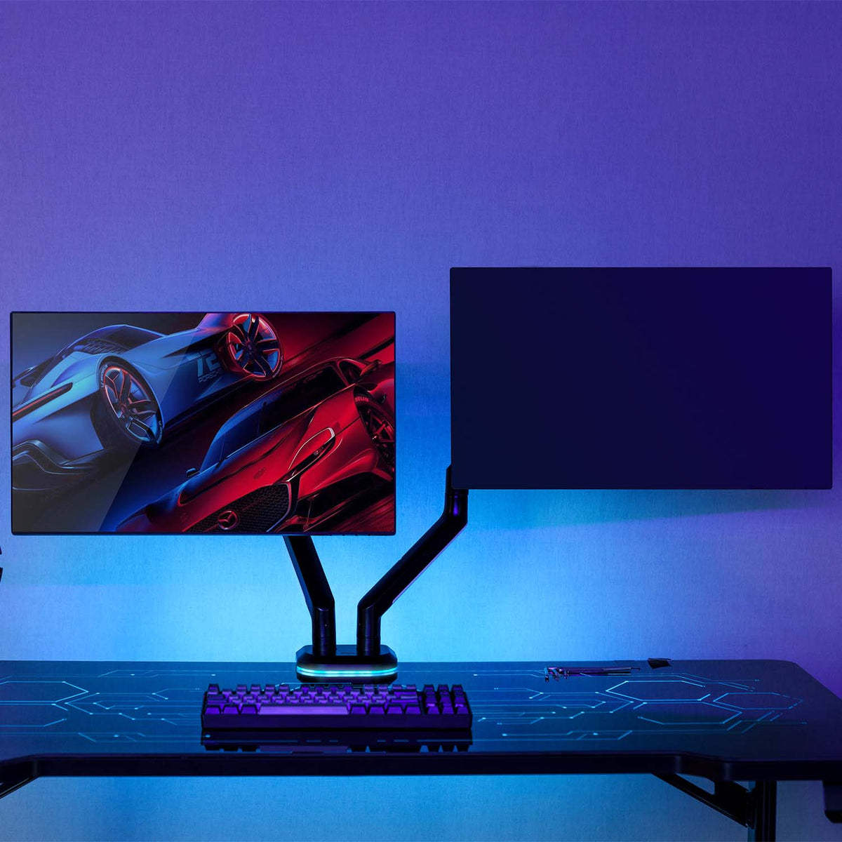 Suporte para jogos para 2 Aisens DT32TSR-297/ Monitores até 9kg/ com RGB Lighting