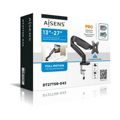Suporte de mesa com contrapeso para monitor Aisens DT27TSR-043/ Girar/ Inclinar/ Até 9kg