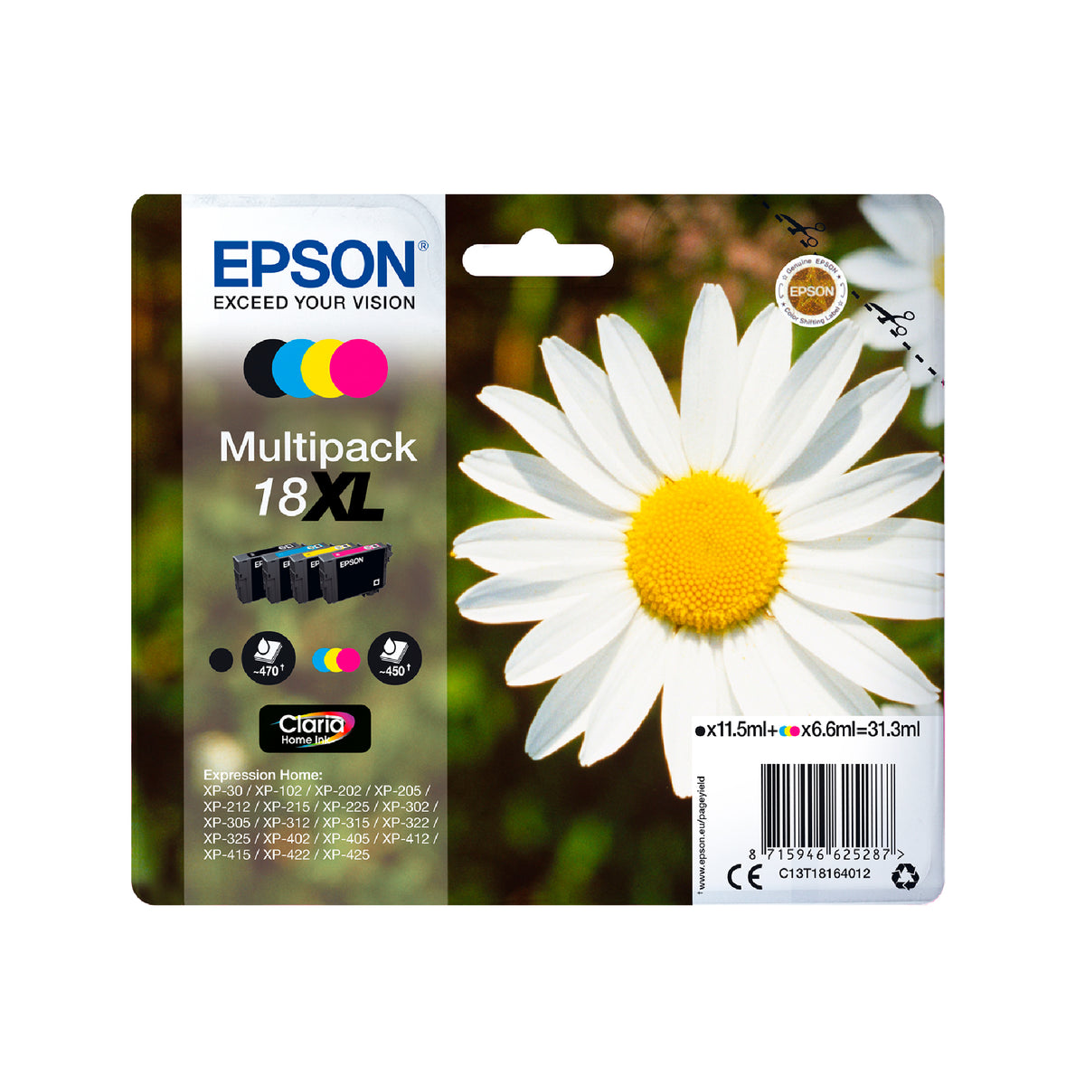 Epson Ink 18 / C13T18064012 BK,C,M,e Multipack