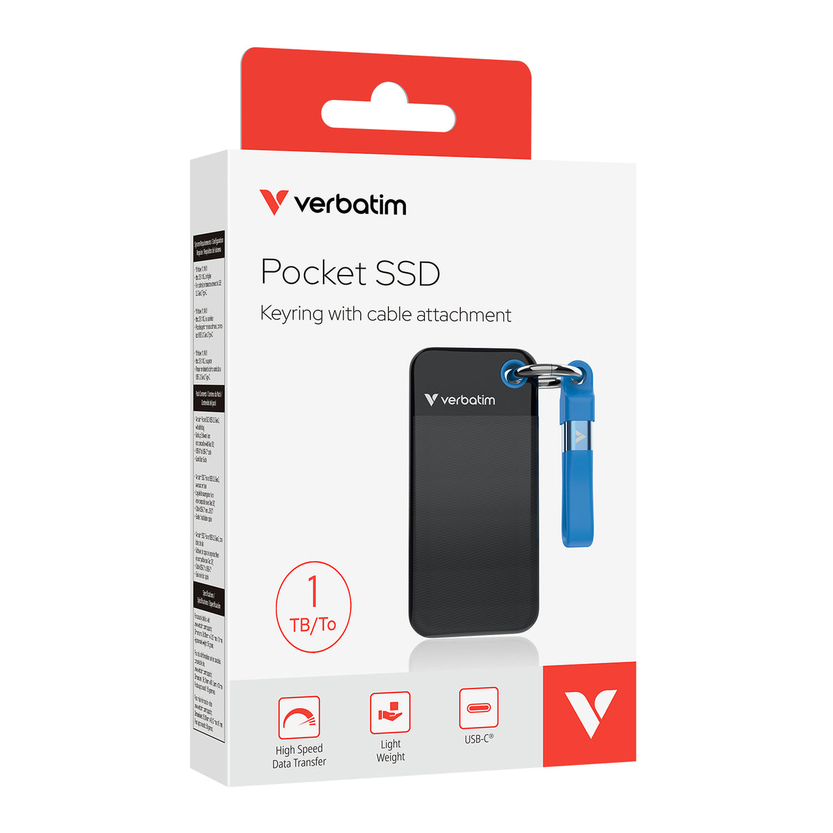 Disco SSD Verbatim External Pocket 1TB / 32191 preto, azul - imagem 7