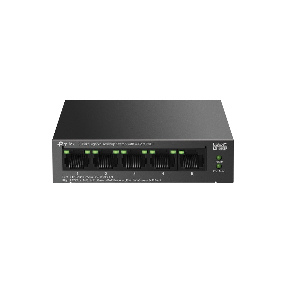 Switch de Rede TP-Link LS105GP 4xGb PoE+ 1xGb 65w