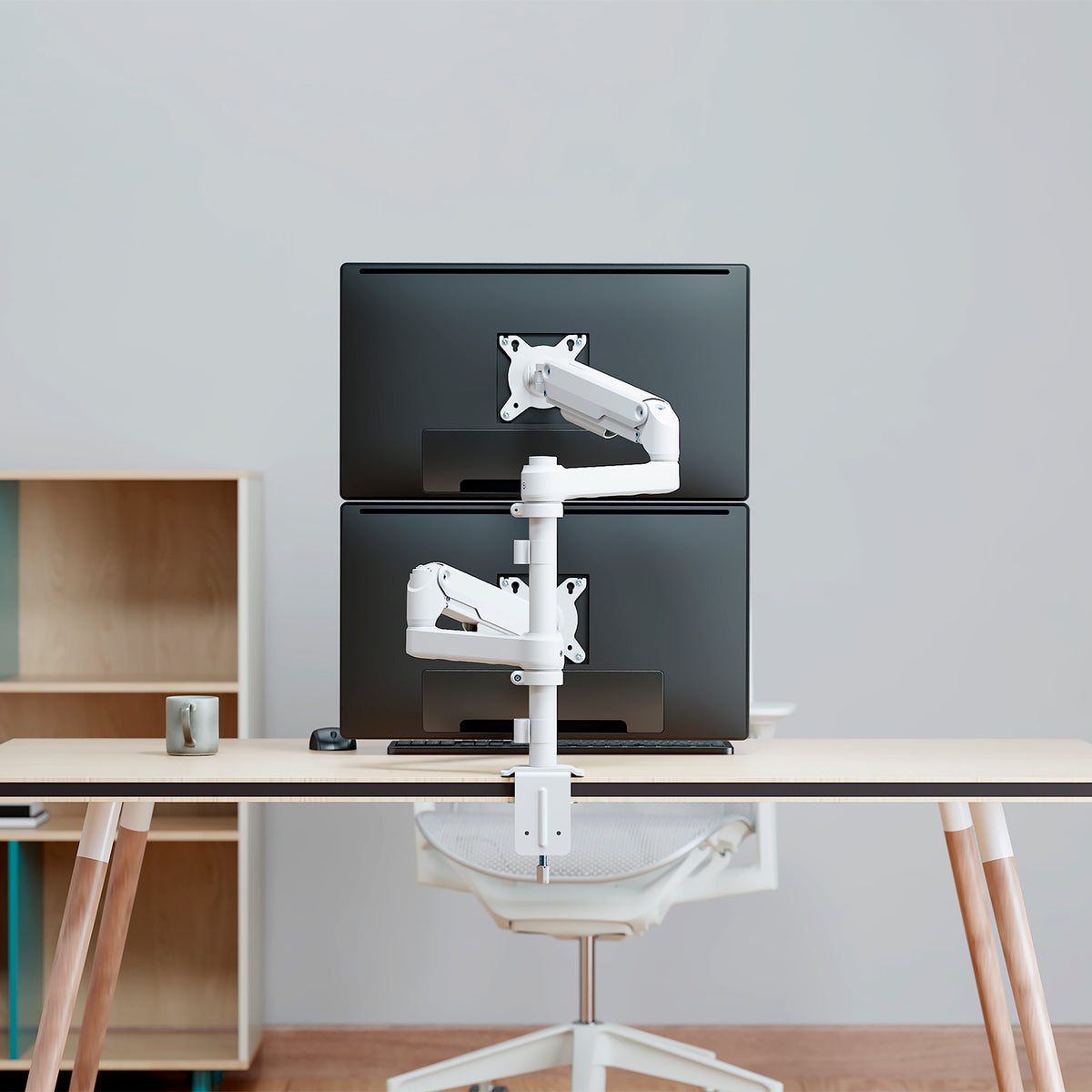 Suporte de mesa com contrapeso para 2 monitores Aisens DT32TSR-441/ giratório/ inclinável/ 9kg