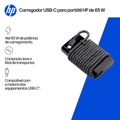 Carregador HP USB-C 65W / 671R2AA#ABB preto - imagem 3