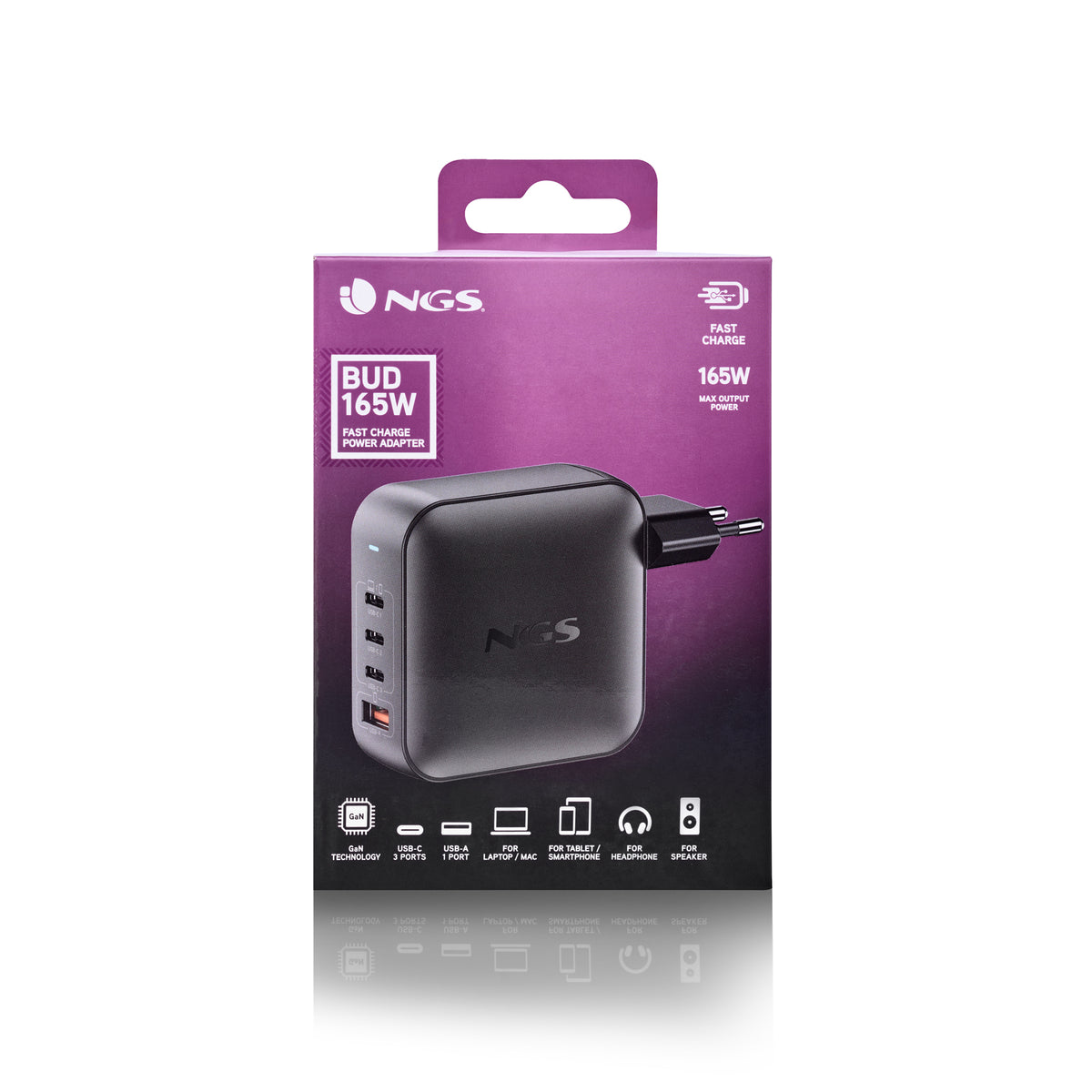 Carregador para Portátil NGS ULTRARAPIDO165W 4 Portas 3USB-C 1 US - imagem 9
