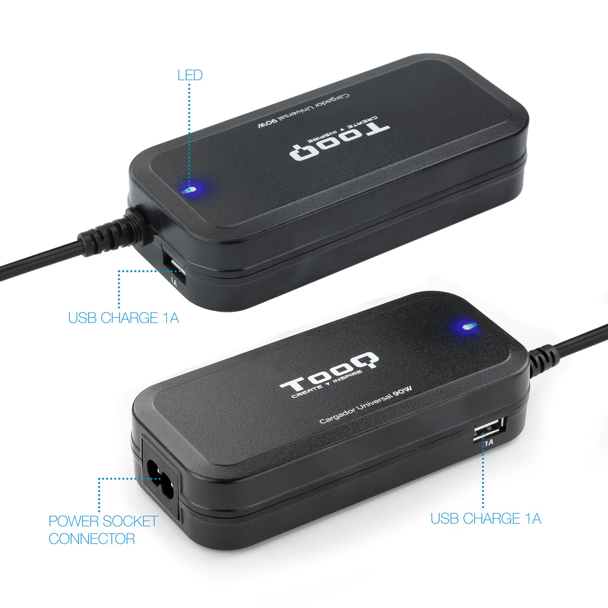 Carregador para Portátil Tooq universal Portátil automático 90w - imagem 7